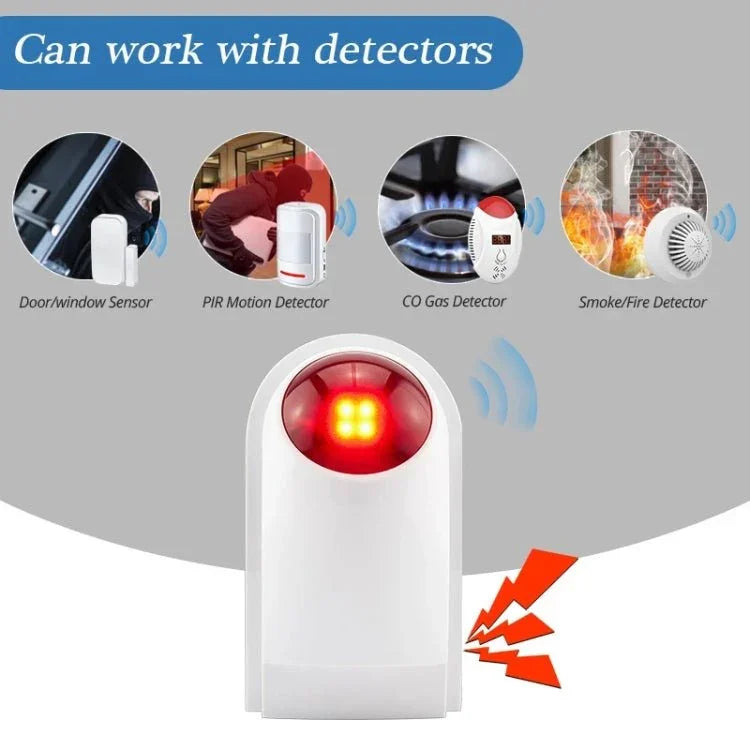 Outdoor Siren with Red Flashlight , Can be used 1.2A 12V as a Backup Battery - Trustpick