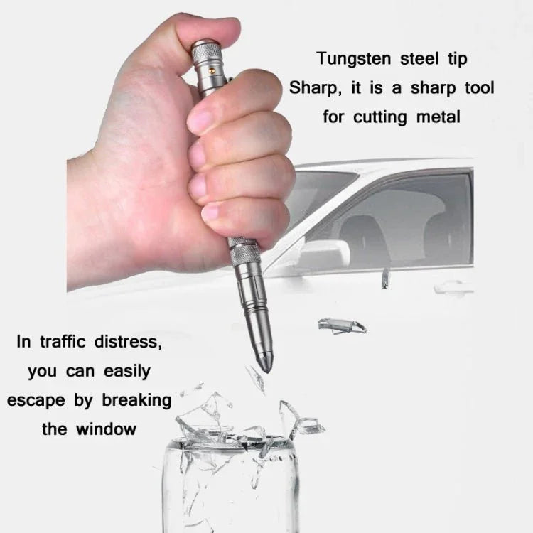 P08 Outdoor LED With Flashing Tungsten Steel Window Breaking Self - Defense Pen - Trustpick