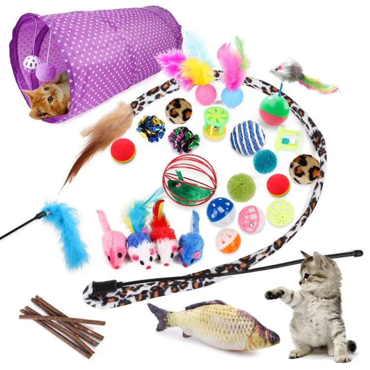 Pet Cat Toy Feather Mouse Funny Cat Channel Sisal Ball Molar Toys - Trustpick