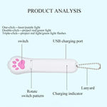 Pet Projection Toy USB Rechargeable LED Pattern Projector Cat Teaser Interactive Toys - Trustpick