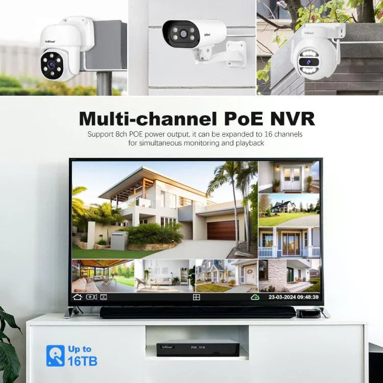 SriHome NVS005 - POE030 3MP HD 4 - CH POE Camera Network Video Recorder Kit - Trustpick