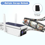 T13 - 2 1080P HD Solar Powered 2.4GHz WiFi Security Camera with Battery, Support Motion Detection, Night Vision, Two Way Audio, TF Card - Trustpick