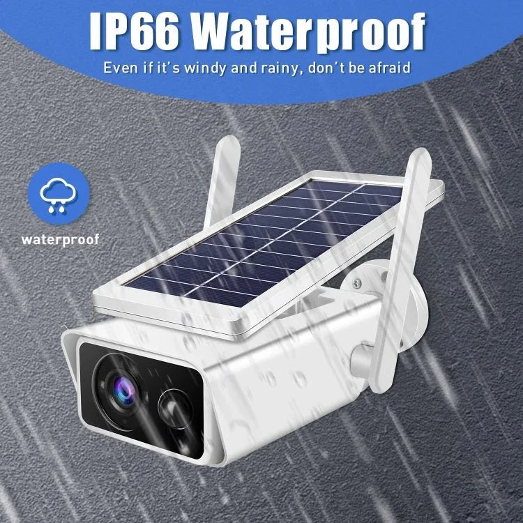 T13 - 2 1080P HD Solar Powered 2.4GHz WiFi Security Camera without Battery, Support Motion Detection, Night Vision, Two Way Audio, TF Card - Trustpick
