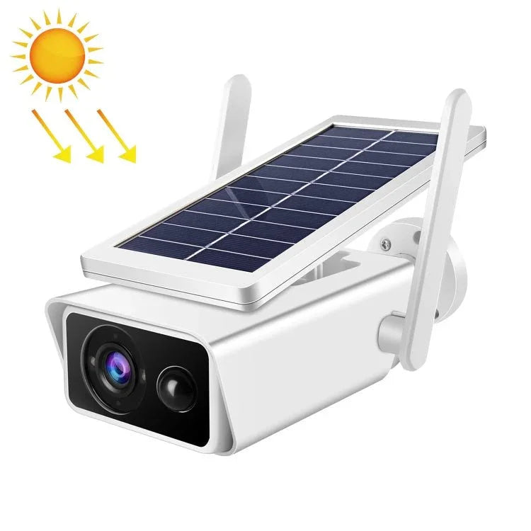 T13 - 2 1080P HD Solar Powered 2.4GHz WiFi Security Camera without Battery, Support Motion Detection, Night Vision, Two Way Audio, TF Card - Trustpick