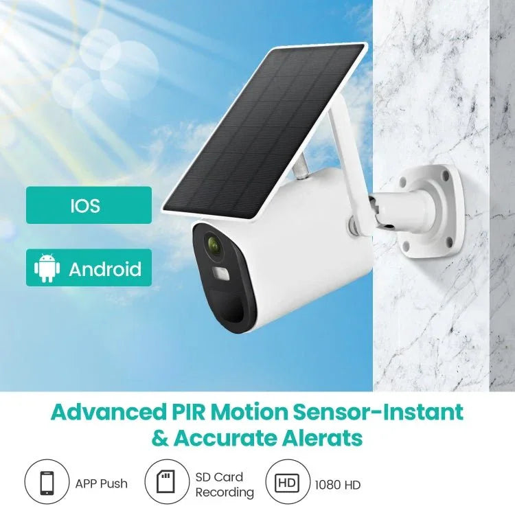 T20 1080P Full HD 4G (EU Version) Solar Powered Camera, Support PIR Human Body Infrared Sensor, Night Vision, Two Way Audio, TF Card - Trustpick