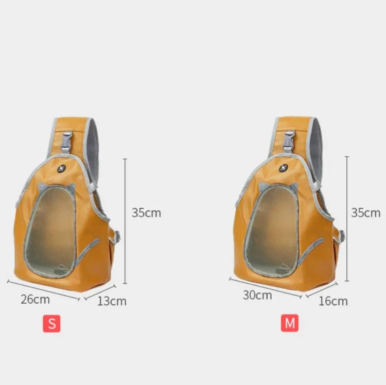 TAILUP Pets Carry Out Shoulder Bag Convenient Foldable Leather Chest Bag - Trustpick