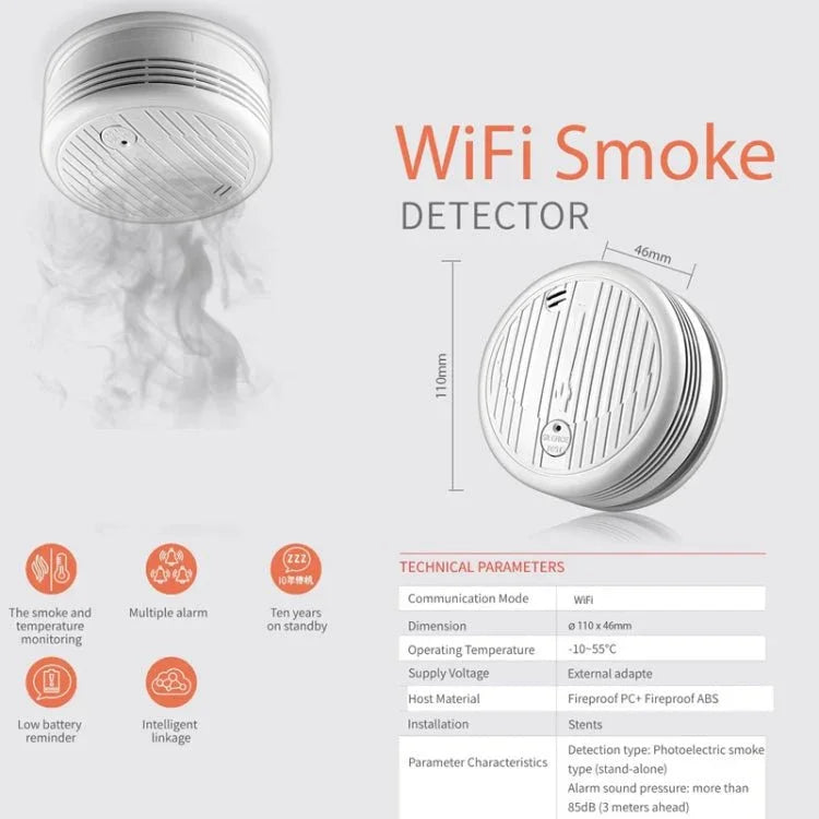 TY - SMK - 07 Smart Home WiFi Smoke Detector - Trustpick
